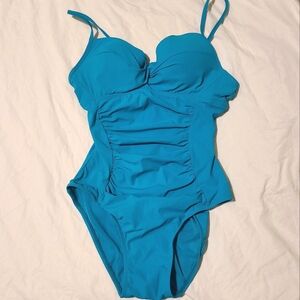 assets by spanx • aqua one piece swimsuit
